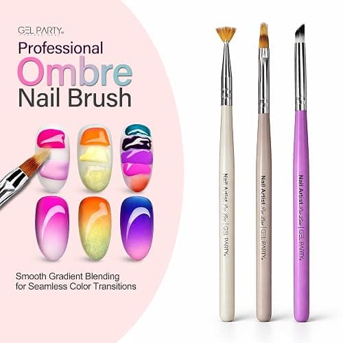 GELPARTY 21 Pcs Pastel Nail Art Brush Set for Gel Polish, Acrylic & Ombre – Professional Detail Liner Brushes, Dotting Tools, Silicone Sculpting Pens & Gradient Painting Kit for DIY Manicure thumbnail 5