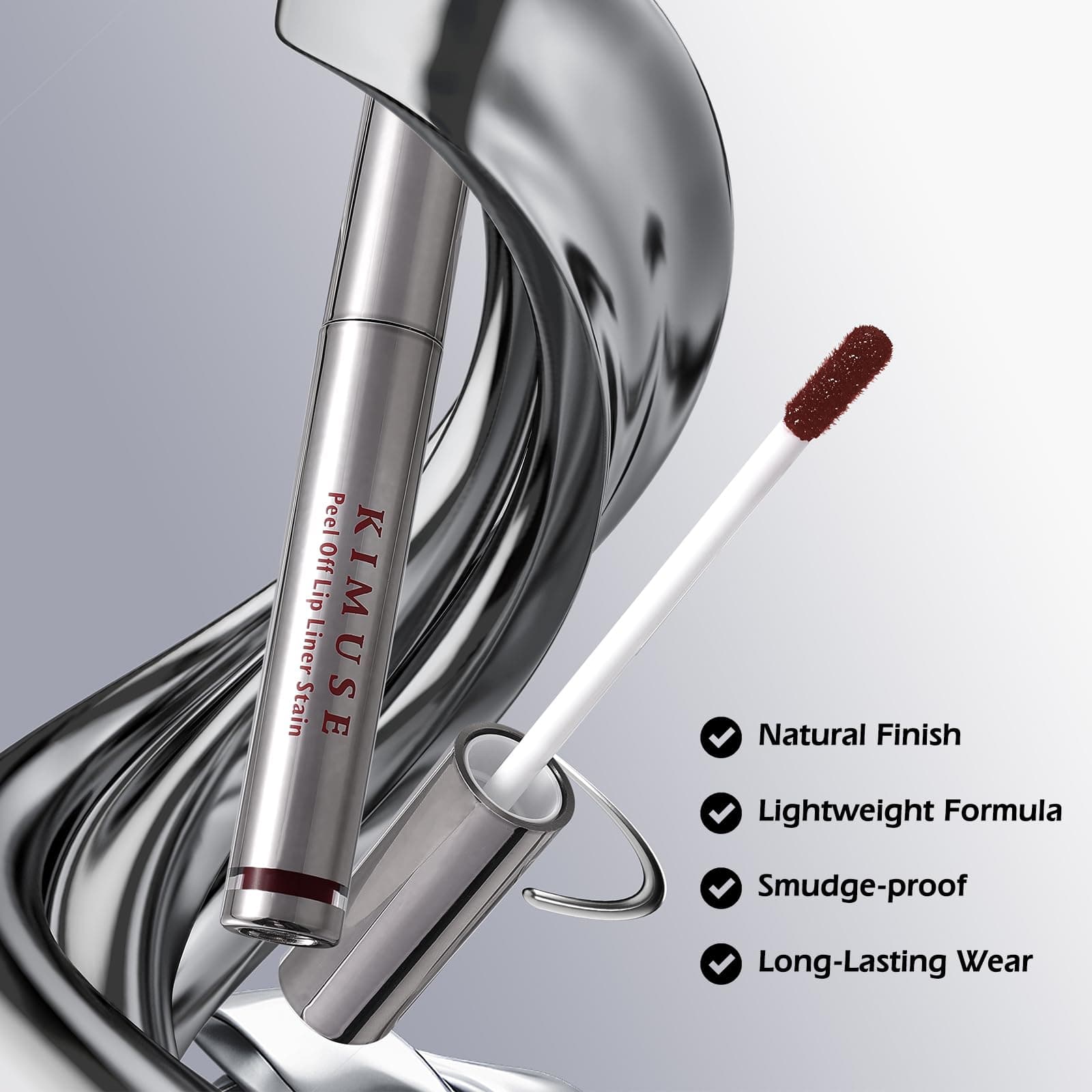 KIMUSE Peel Off Lip Liner Stain, Long Lasting Lip Tint Stain Peel Off, Waterproof, Transfer Proof, Highly Pigmented Color Tattoo Lip Tint Liner, Matte Finish (Nude pinky) thumbnail 3
