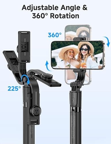 Portable Selfie Stick, 4 in 1 Extendable Phone Tripod Stand with Detachable Wireless Remote & Phone Holder 360° Rotating Mini Travel Tripod Compatible with iPhone 16/15/14/13 Pro/Android/Gopro thumbnail 4