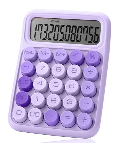 Mr. Pen- Mechanical Switch Calculator, 12 Digits, Large LCD Display, Purple Calculator Big Buttons - Image 1