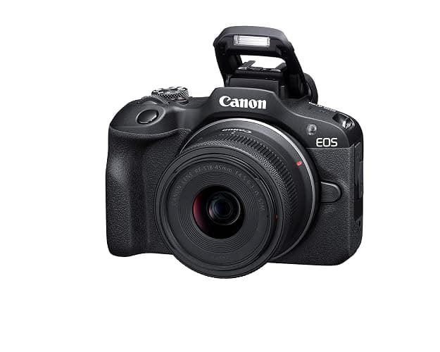 Canon EOS R100 Mirrorless Camera RF-S18-45mm F4.5-6.3 is STM Lens Kit, 24.1 Megapixel CMOS (APS-C) Sensor, 4K Video, RF Mount, Black thumbnail 4