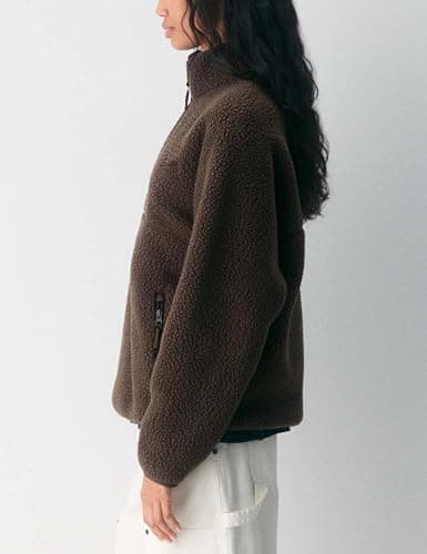 Aimiray Fleece Pullover Women Long Sleeve Half Zip Sherpa Jacket Warm Trendy Teddy Fall Sweatshirts with Side Pockets thumbnail 4