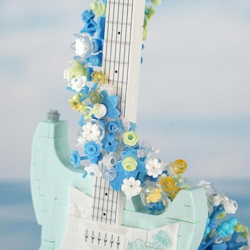 Conlinktion Flower Bouquet Guitar Building Blocks Set, 1125PCS Music Instruments Guitar Bricks Set, Gifts for Adults and Kids (bass) thumbnail 5