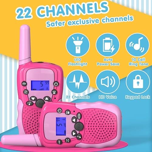 Selieve Toys for 3-12 Year Old Girls Boys, Walkie Talkies for Kids 22 Channels 2 Way Radio Toy with Backlit LCD Flashlight, 3 Miles Range for Outside, Camping, Hiking thumbnail 3