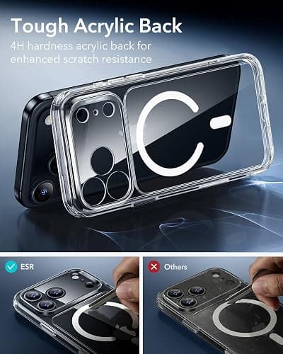 ESR for iPhone 17 Pro Case for MagSafe, Camera Control, Clear | Anti-Yellowing, Ultra Slim, 3X Military-Grade Drop Protection, Magnetic Phone Case, Impact Absorbing thumbnail 7