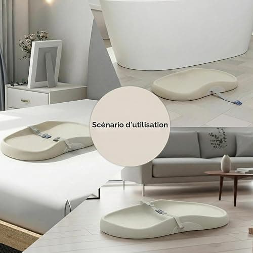 UBRAVOO Matelas à langer avec harnais de sécurité et étagère à jouets, matelas à langer anti-roulement, facile à nettoyer, imperméable et avec bords rembourrés surélevés (Beige, Style Classique) thumbnail 4