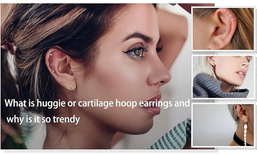 Unisex Dainty Tiny 18k Real Gold Plating Cartilage Huggie Hoop Earrings, 16G Surgical Steel Small Endless Hinged Hoops Earring for Earlobe Cartilage Helix Rook Daith Conch Nose Lip Body Piercing Jewelry thumbnail 3