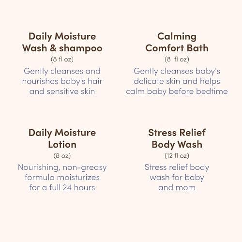 Aveeno Baby Bathtime Solutions Mommy & Me Gift Set, Baby Wash & Shampoo, Calming Bath, Daily Moisturizing Lotion and Stress Relief Body Wash for Mom, Colloidal Oat, Baby Bath Essentials, 4 items thumbnail 8