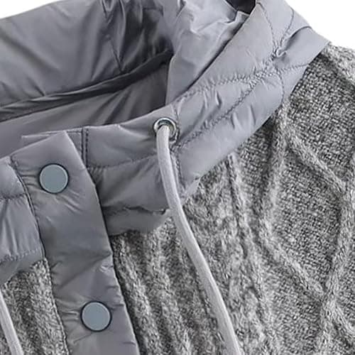 CUFEZN Women's Quilted Hooded Knit Vest Lightweight Padded Sleeveless Jacket, Casual Retro Layered Sweater Vest thumbnail 2