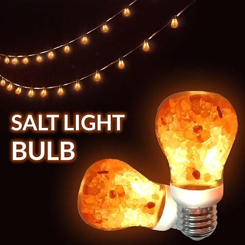 Himalayan Glow Natural Pink Salt LED Light Bulb, Warm Amber Glow - 60 Watt Equivalent light Bulb, Dimmable, E26 Edison light bulb for Homes, Decor, Offices thumbnail 7