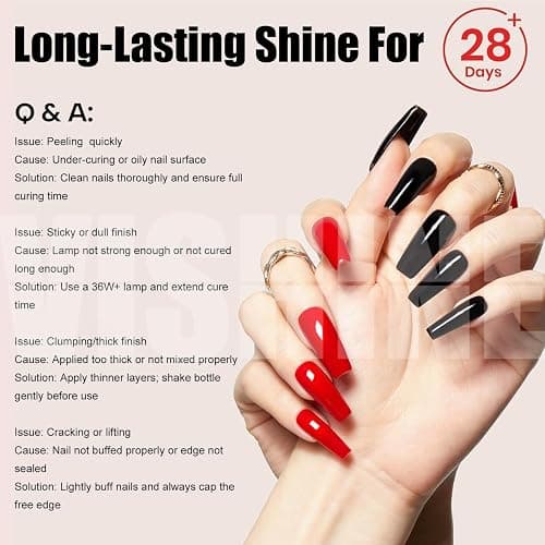 Vishine Top Coat- 15ML No Wipe Top Coat Gel Nail Polish High Gloss Shine Finish Long Lasting Home DIY Professional Manicure thumbnail 9