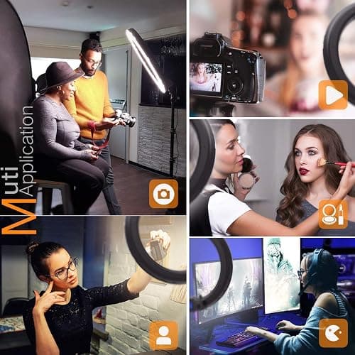 Pixel Ring Light, 19" Bi-Color LCD Display Ring Light with Stand, 55W 3000-5800K CRI≥97 Light Ring for Vlogging Selfie-Portrait Live Stream Video Photography Shooting thumbnail 4