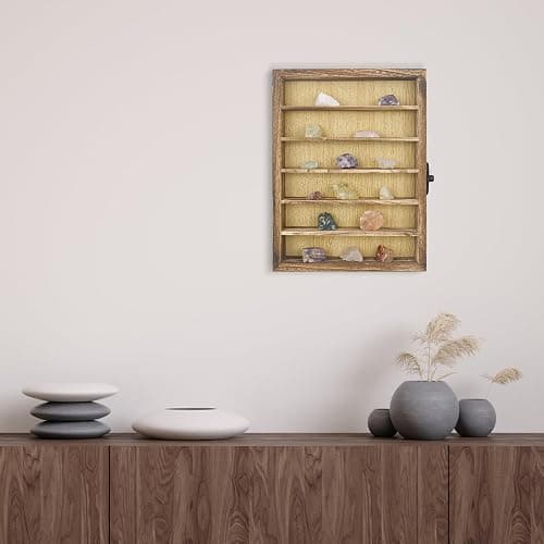 FramePro Shadow Box Frame Display Case 12x16 with Removable Shelves, Deep Memory Box Trinket Knick Knack Shelf Cabinet for Collector, Keepsake Coins Military Medals Wedding Flowers Real Wood thumbnail 6