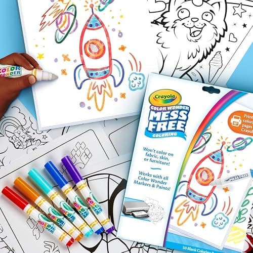 Crayola Color Wonder Mess Free Coloring Pages (50ct), Create Your Own Coloring Pages, Blank Color Wonder Refill, Toddler Toys & Gifts thumbnail 2