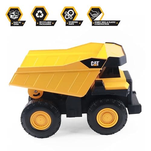 Cat Construction Toys, Steel Dump Truck 16" - Real Steel Body, Working Dump Bed, Oversize All-Terrain Wheels, Heavy-Duty Construction Vehicle for Indoor/Outdoor Play, Kids Ages 3 + thumbnail 4