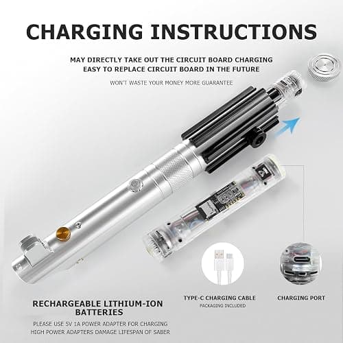BSTSABER Upgrade App Control ANK Lightsaber, Smooth Swing 16 Sets Sound Effects 3 Light Effects and 16 Colors Change, Metal Dueling Light Saber for Adults Cosplay Gift (RGB-ANK) thumbnail 4