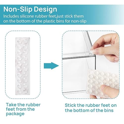 Vtopmart 4 Pack Clear Stackable Storage Drawers, 4.4'' Tall Acrylic Bathroom Makeup Organizer,Plastic Storage Bins For Vanity, Undersink, Kitchen Cabinets, Pantry, Home Organization - 4 thumbnail 4