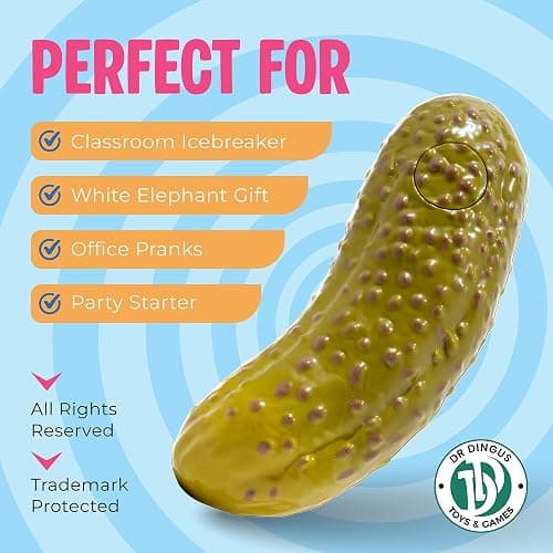 DR DINGUS Farting Pickle Toy - +100 Unique Farts - Hilarious Laughs - Novelty Gag Gift for Friends Family Coworkers Office Students Classroom thumbnail 6