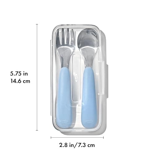 OXO Tot On-The-Go Fork and Spoon Set - Dusk thumbnail 2