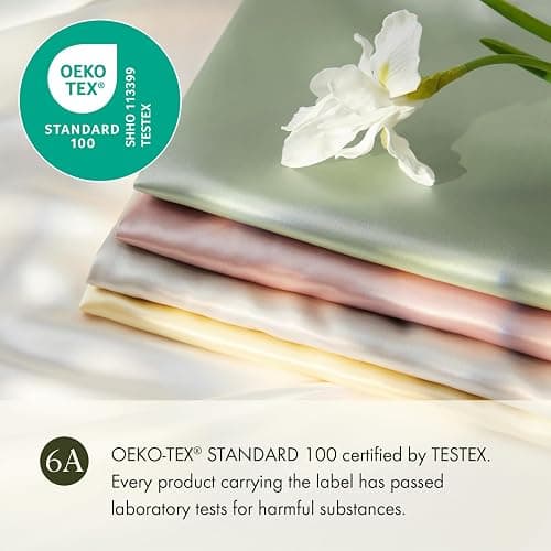 LILYSILK Silk Pillowcase for Hair and Skin Standard-100% Mulberry Silk 19 Momme Both Sides Silk Bed Pillow Cover with Hidden Zipper, 1 Pc (Standard Size 20''x26'', Ivory) thumbnail 6