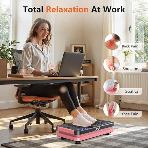AXV Vibration Plate Fitness Platform Exercise Machine Vibrating Shaking Full Body Shaker Workout Vibrate Stand Shake Board Sport Gym for Weight Loss Fat Burner for Women Men thumbnail 4