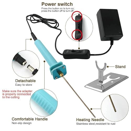 Foam Cutter Electric Hot Wire Cutter Pen 10CM Foam Board Cutting with Stand 18W Hot Knife Styrofoam Cutting Pen with Apaptor Foam Cutting Tool for White Sofe Styrofoam,Arts,Handcraft thumbnail 5