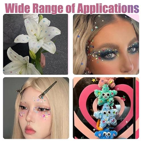 NOOEPC Self Adhesive Face Gems Stickers, Hair Gems Face Jewels Eye Jewels Rhinestones Festival Essentials Rave Accessories Rhinestone Stickers, Eye, Makeup for Kids,Women thumbnail 2