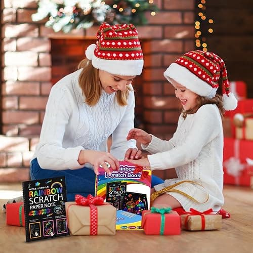 ZMLM Scratch Paper Art-Crafts Gift: 2 Pack Rainbow Notebooks Supplies Toys Easter Basket Stuffers for 3 4 5 6 7 8 9 10 Years Old Girls and Boys Kids Birthday Party Games (Pink) thumbnail 6