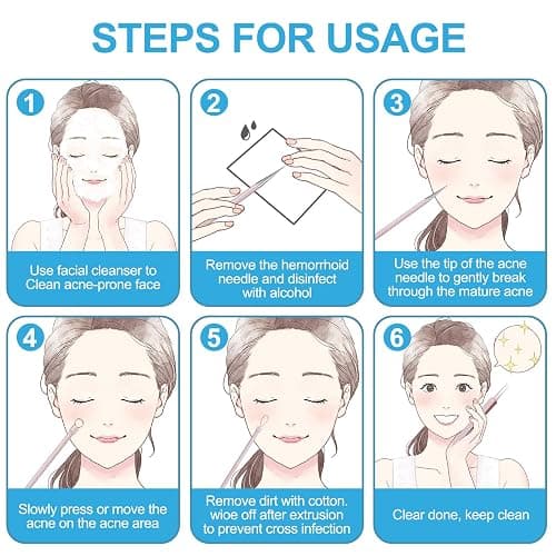Pimple Popper Tool Kit Blackhead Remover Tools (5 Piece Kit), Professional Stainless Black Head Remover for face, Risk Free Treatment Pimple Extractor with Tweezers thumbnail 7