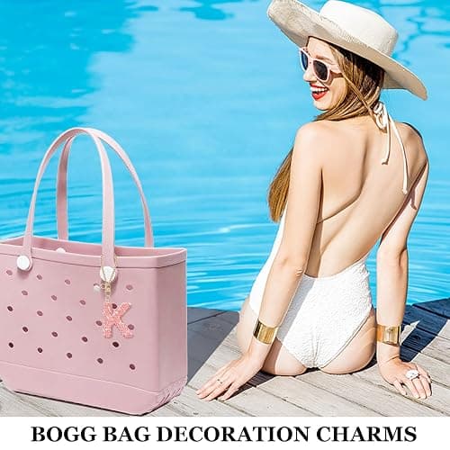 BOAJUNWU Bogg Bag Accessories,Bogg Bag Charms Keychain for Women Girls,Letter Charms for Beach Bitty Bogg Handbags Tote Bags thumbnail 5