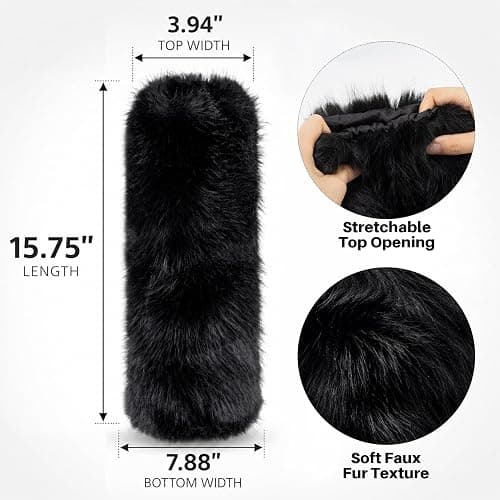 RAINFLOW Black Fur Leg Warmers - Faux Fur Boot Covers for Adult Women | Fuzzy Boot Cuffs for Y2K Halloween Costumes, Christmas Costume Outfit, Festival Rave Wear, Winter Fashion, Stage Performance thumbnail 2