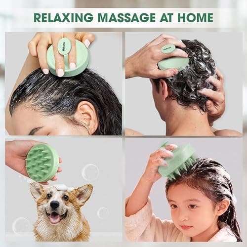 Hotosu Scalp Massager Brush for Hair Growth – Silicone Scalp Scrubber & Scalp Exfoliator – Manual Scalp Massager Brush for Wet or Dry Use – Hair Massager Scalp Shampoo Brush Tool (Green) thumbnail 11