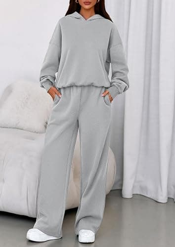 PRETTYGARDEN 2 Piece Lounge Sets for Women Matching Sweatsuits | Oversized Hoodies & Baggy Wide Leg Sweatpants,Casual Sweat Set,Workout Tracksuit,Airport Travel Outfits,Fashion Fall Clothes thumbnail 8