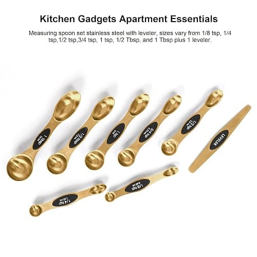Magnetic Measuring Spoons Set Stainless Steel with Leveler, Stackable Metal Tablespoon Measure Spoon for Baking, Measuring Cups and Spoon Set Kitchen Gadgets Apartment Essentials Fits in Spice Jars thumbnail 7