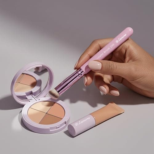 LAMORA Concealer Makeup Brush Under Eye - Angled Flat Top Kabuki Nose Contour Brush - Ideal for Concealing Blending Setting Buffing with Powder Liquid Cream Cosmetic - Small Makeup Foundation Brush thumbnail 4