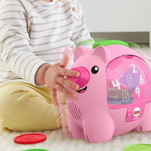 Fisher-Price Laugh & Learn Count & Rumble Piggy Bank, musical baby toy with fun motion action, GJC68 thumbnail 3