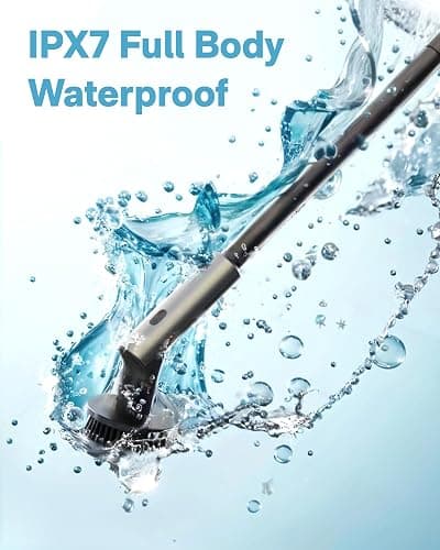 HOTO Electric Spin Scrubber, Rechargeable Shower Scrubber with 6 Brush Heads & Extension Pole, Cordless Power Cleaning Brush, Dual Speed, IPX7 Waterproof, Ideal for Bathroom/Kitchen/Tile/Floor/Wall thumbnail 7
