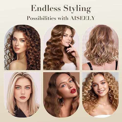 AISEELY 32MM Ceramic Curling Wand - 3 Barrel Beach Wave Hair Curler with Adjustable Temp (160°C-220°C), Anti-Scald Design & Travel Lock | Frizz-Free Waves for All Hair Types | White thumbnail 7