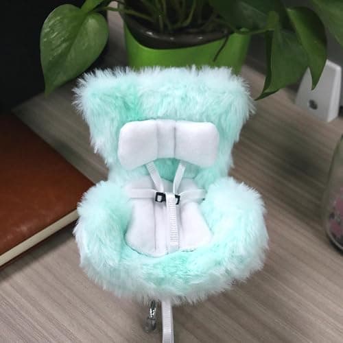 Doll Car Seat Compatible with Labubu, Chair for 10-17cm Dolls - Adjustable Safety Strap, Air Vent Clip & Desktop Stand, Soft Cushion, Cute Car Ornament Gift for Collectors & Fans (Mint Green Ombre) thumbnail 2