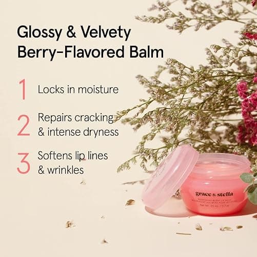 grace & stella Award Winning Lip Butter - Hydrating Lip Balm - Nourishing Lip Mask (1-pack) Travel Essentials, Travel Size Toiletries, Birthday Gifts for Women & Teens - Overnight Lip Repair - Vegan thumbnail 5