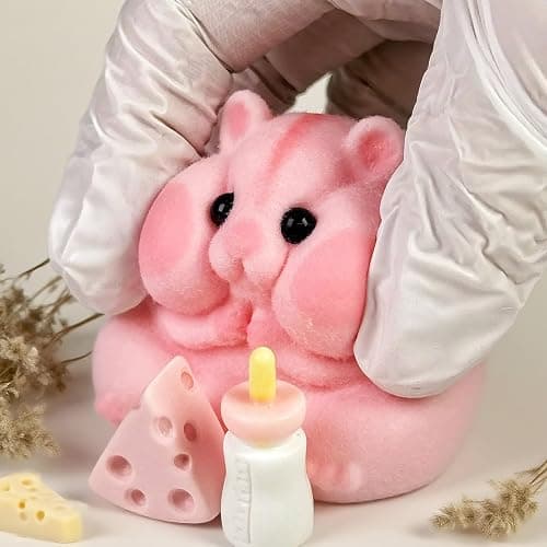 Handmade Taba Squishy Hamster Toy, Cute Squishy Hamster Fidget Toy, Realistic Hamster Toy, Soft Silicone Mochi Furry Toy, Stress Relief Gift for Adults & Kids, Sensory Anxiety Plushie (Pink) thumbnail 5