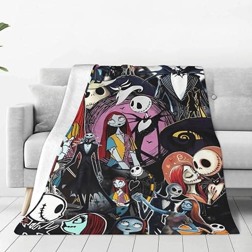 Erteaop Halloween Blanket Nightmare Christmas Throw Blanket for Boys Girl Gifts Horror Flannel Fleece Blankets and Throws for Men and Women 50"X40" thumbnail 2