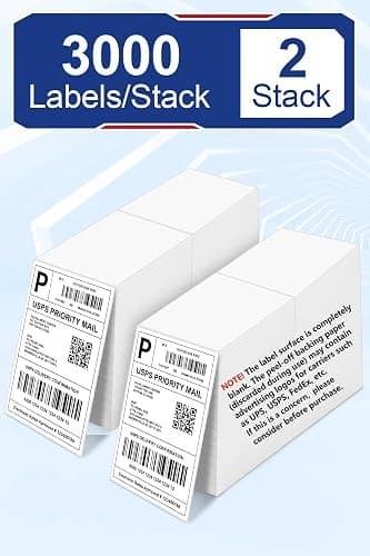 Bulk 4x6 Thermal Labels - 6000 Adhesive Labels | Smudge-Resistant & BPA-Free | Thermal Printer Compatible thumbnail 3
