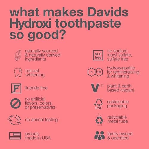 Davids Nano Hydroxyapatite Whitening Antiplaque Strawberry Watermelon 4oz | SLS Free, Promotes Enamel Health, Kid-Friendly Flavor, Made in USA, Davids Hydroxi Collection Toothpaste thumbnail 6
