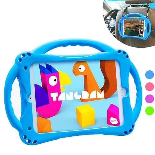 TopEsct Kids Case for iPad mini 5 4 3 2 1,Silicone Childproof Case for iPad mini 5 4 3 2 1, Built-in Handle Stand, Comes with a Strap (Blue) thumbnail 8