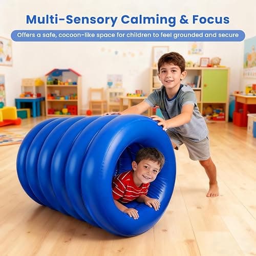 Barrel Roll Sensory Chair for Kids, 2026 Reinforced Calming Vestibular Toy with Deep Pressure, Durable Inflatable Sensory Pod for Autism, ADHD, Perfect for Classroom or Home Use thumbnail 7