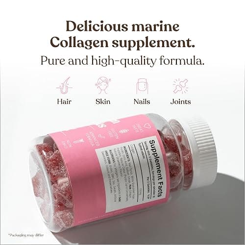 Collagen Gummies by Free Soul | High Strength Marine Collagen Supplement | Advanced Superior Type 1 Hydrolysed Collagen Peptides | Triple Strength Pure Formulation Supplement | 60 Gummies thumbnail 3