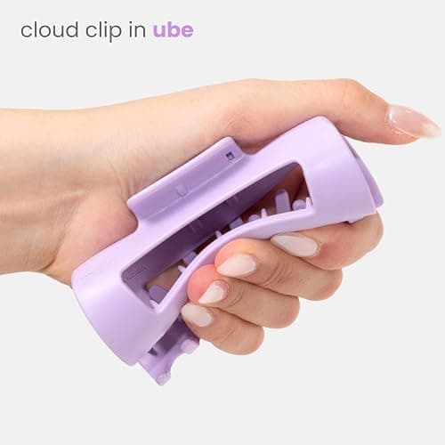 The Original Mello Hair Claw Clip Squishy Claw Clip Made in Korea Patent Pending 30021976 (Purple, Pink, Green, 3 Pack Medium) thumbnail 2