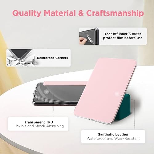 SESENSE Detachable Magnetic Case for 7'' Kindle Paperwhite 12th Gen 2024 and Kindle Colorsoft Signature Edition, Slim PU Shell Cover Case with Auto Wake/Sleep, Pink thumbnail 6