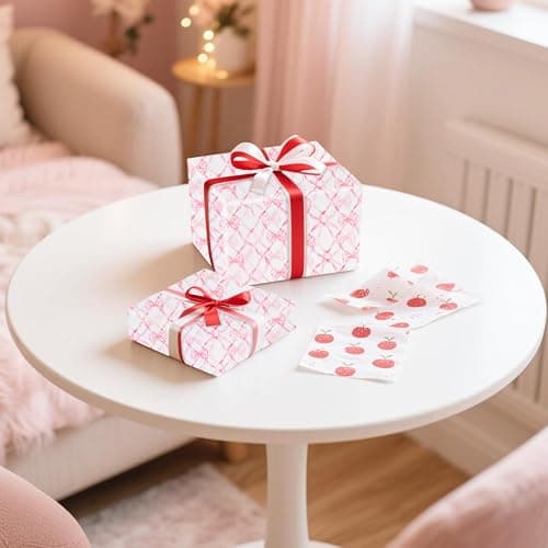 10 Sheets 50× 70 cm Pink Bow Tissue Paper, Gift Wrapping Paper with Bow Print for Baby Showers, Birthdays, Weddings & Crafts thumbnail 6